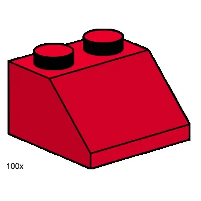 2x2 Roof Tiles Steep Sloped Red