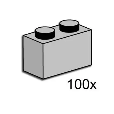 1x2 Light Grey Bricks