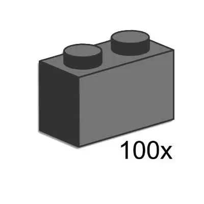 1x2 Dark Grey Bricks