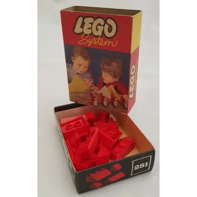 1 x 2 and 3 x 2 Sloping Bricks, Red