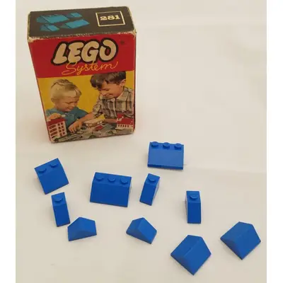 1 x 2 and 3 x 2 Sloping Bricks, Blue