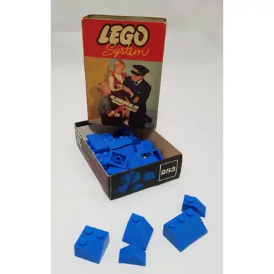 Sloping Ridge and Valley Bricks, Blue