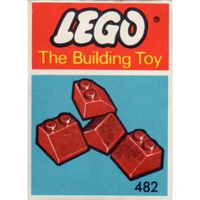Slopes and Slopes Double 2 x 2, Red (The Building Toy)