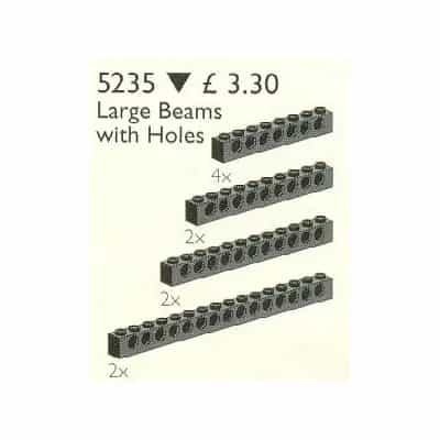 10 Large Technic Beams Black