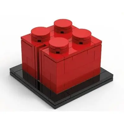 Buildable 2 x 2 Red Brick