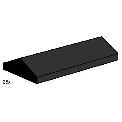 2 x 4 Ridge Roof Tiles, Low Sloped Black