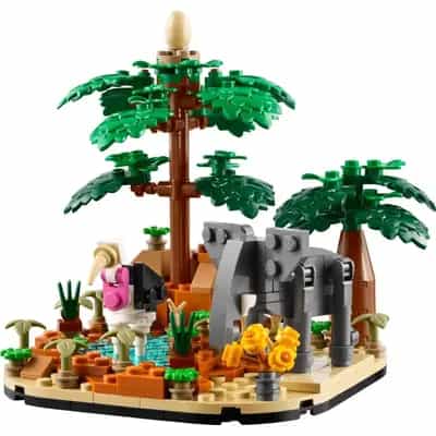Diorama z afrykańską sawanną