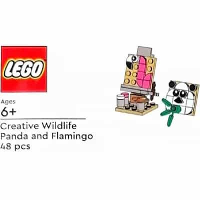 Creative Wildlife Panda and Flamingo