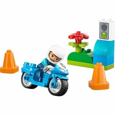 Niebieski motocykl policyjny