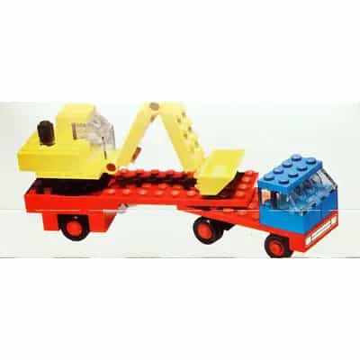 Low loader with excavator
