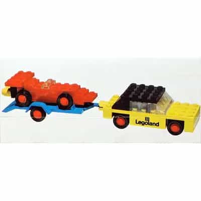 Car with trailer and racing car